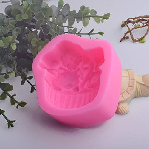 Miniatura 6 de Precioso gato en flor azul jabón molde de silicona para bricolaje jabón pastelería pastel yeso arcilla chocolate decoración