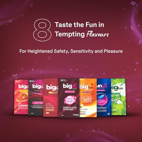 Image of Bigfun Ultra Sensitive Premium Condoms | Dotted, Ribbed & Contoured | Teat Ended Smooth Shape | Exotic Flavours for Added Fun | Regular Latex Fit | Electronically Tested for Safety Pack of 3