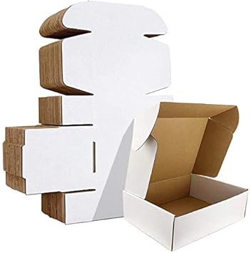 MM WILL CARE - WE WILL CARE YOUR PRODUCTS Flat Self Lock White Corrugated Sturdy Shipping Boxes Size : 7