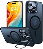 Picture of TORRAS for iPhone 15 Pro Max Case, Compatible with MagSafe, Military-Grade Shockproof, Build in Invisible Stand, Magnetic Translucent Slim Hard Back Soft Edge Anti-Scratch, Frost Black