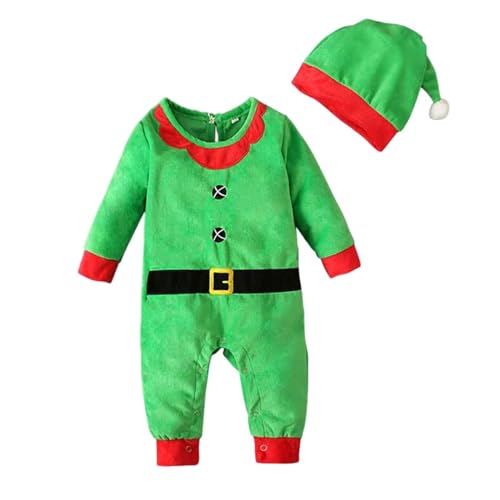 Costume de Père Noël pour bébé vert taille 80 idéal pour sa première séance photo de fêtes