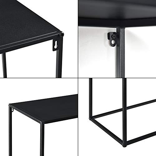 Console Industrielle Métal Noir Mat 115 cm en.casa