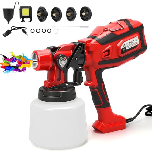 FormiPow HVLP Pistola Pintura, 850W Pistola de Pintura Electrica con Contenedor de 1400mL, 5 Boquillas, 3 Modos Pulverización Ajustables, para Pulverizar Muebles, Vallas, Paredes