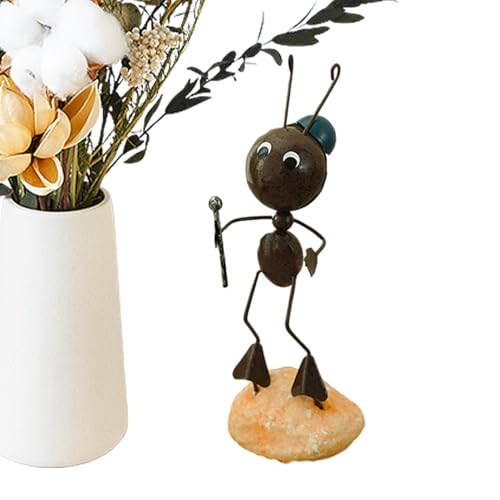 Salyeeluly Hormigas de metal - Decoración de jardín de metal - Decoración de jardín de metal, decoración de jardín caprichosa, coloridas esculturas de arte de jardín al aire libre para enfriador de