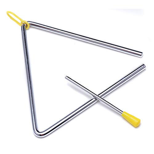 Image of 7 Inch Musical Steel Triangle Percussion Instrument With Striker