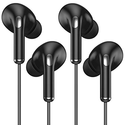 2 Pack Earbuds, Wired in-Ear Headphones, Noise Isolating, Bass Driven Sound Crystal Clear Sound, Compatible with MP3 Players, Computers, Smartphones, Tablets, iPad, iPhone