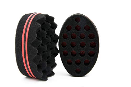 Coobi Big Holes Barber Hair Brush Sponge Dreads Locking Twist Afro Curl Coil Wave Hair Care Tool-1 Pack