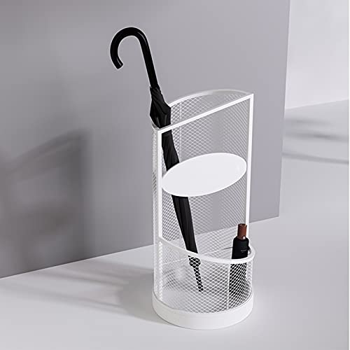 Seau à parapluies blanc 25x56 cm de grande capacité pour l'entrée des hôtels et bureaux