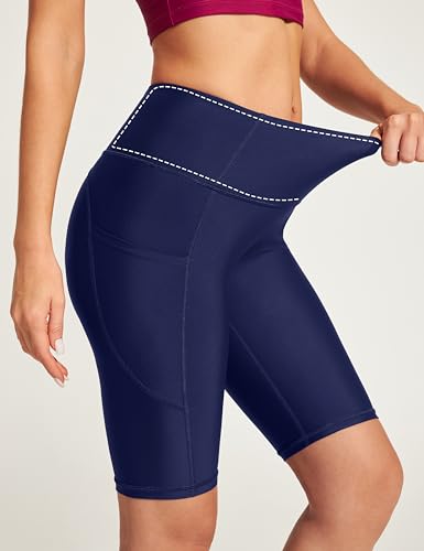 Ewedoos Women's Swim Shorts Tummy Control UPF50+ High Waisted Swim Bottoms Long Swim Board Shorts for Women with Pockets4