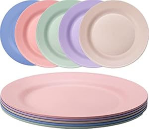 Orrdiffi PA0525-2 Kunststoff Speiseteller Pastellfarben 5er-Set