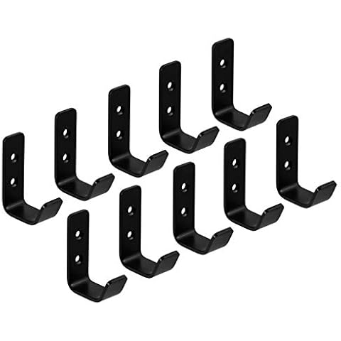 Gedotec Moderner Design Wand-Garderobe klein Garderobenhaken | 10 Stk. Metall Kleiderhaken schwarz matt Cover