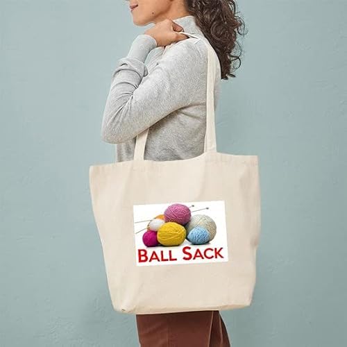 Cafepress Knitting Ball Sack Tote Bag Natural Canvas Tote Bag, Reusable Shopping Bag #TOP2