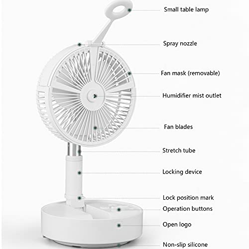 Ventilateur rétractable USB blanc de table ou sol avec télécommande - 8