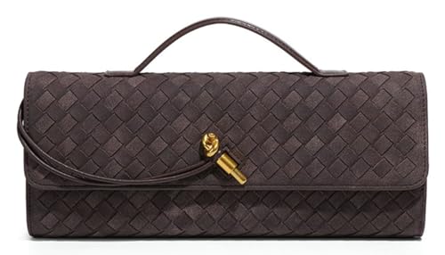 Trendy Woven Evening Clutch Purses Women Underarm Shoulder Handbag Cute Satchels Crossbody Purse PU Leather Wallet