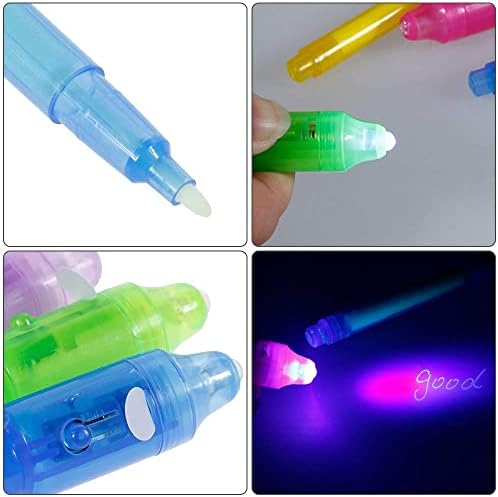 Faburo 12PCS Invisible Ink Pen Spy Pen Magic Pen with UV light Marker Writing Pens, Secret Pen for Birthday, Party, Activity & Festival Party Bags Fillers Great Gift for Kids Boy Girl