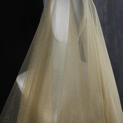 SHAYUAN 60-Inch x 8 Yards Premium Glitter Tulle Fabric Roll – Ideal for Bridal Veils, Tutu Skirts, DIY Crafts, Wedding Decorations, and Photography – Golden Sequin Mesh 8 SHAYUAN 60-Inch x 8 Yards Premium Glitter Tulle Fabric Roll – Ideal for Bridal Veils, Tutu Skirts, DIY Crafts, Wedding Decorations, and Photography – Golden Sequin Mesh - Image 7