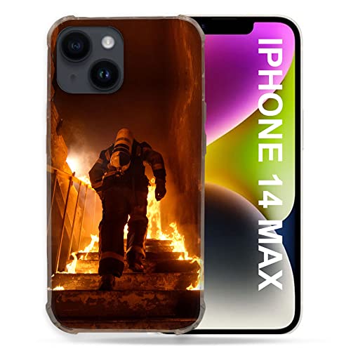 Coque iPhone 14 Plus Pompier Escalier antichoc en silicone noir 6.7 pouces