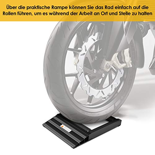 Ejoyous Ayuda de de La Rueda Trasera de Motocicleta, Aluminio Ayuda de de La Rueda de Motocicleta Ayuda de Limpieza de Neumáticos Traseros Rodillo de Limpieza para El Cuidado de La Cadena para Tra