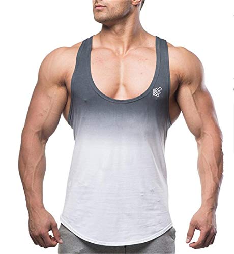 Herren Sommer Sport Tank Top Fitnessstudio Bodybuilding Stringer Muskel Shirt Ärmellos Weste für Training Gym Fitness BX01-1 (Schwarz, M) Cover