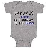 Cute Rascals Baby Bodysuit Daddy Is A Cop Mommy Is The Boss Dad Father's Day Funny Funny Boy & Girl Baby Clothes Cotton Oxford Gray Design Only Newborn