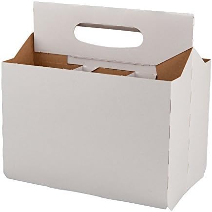 ICE N COLD 6pk Cardboard Carrier (White, 24ct) 12oz - 16oz Bottles & Cans 8x7x5 for Convenience Store, Eco Friendly, Moisture & Humidity Resistant | High Quality 18 Point Wet Board Strength (6 Pack)