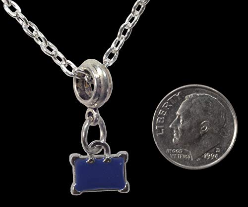 Necklace, Unisex Blue Enamel Briefcase Charm+20" Chain+Gift Bag3