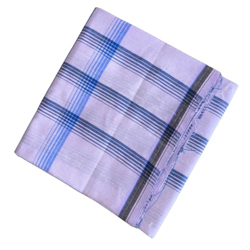 Image of Men's Cotton Lungi white (Multi-Coloured,) Pack of 2