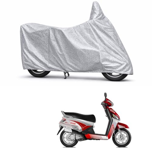 Image of 100% Waterproof Two Wheeler Body Cover Multi Layered Fabric Designed for Mahindra Gusto Electric | Belt Buckle Lock | Silver Mag