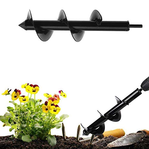 Sing F Ltd Spiral Earth Drill Bit 3/8" Hex Head Drive Drill Replacement Post Hole Digger Tool Sphc Steel #TOP5