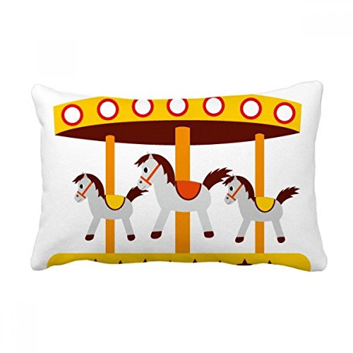 Coussin de canapé illustration carrousel multicolore 16x24 pouces avec insert - 2