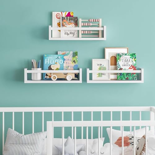 Buithafu Étagère Murale Livre Chambre Enfant Lot de 3 Blanc – vue 2