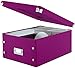 Snap-N-Store CD Storage Box - Pack of 1/2 - Durable Disc Holder with Lid to Store for Discs (1 Pack - Doublewide CD, Berry)