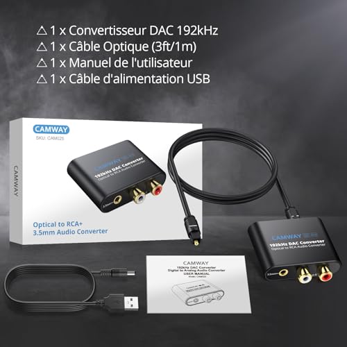 CAMWAY convertisseur audio numérique-analogique (DAC)192 kHz – vue 7