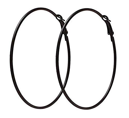 SKN Jewellery Black Alloy Big Ear Bali Hoop Earrings for Women & Girls (SKN-4094) (3) (B08X2MBHQ8) Amazon Price History, Amazon Price Tracker