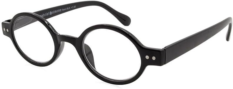 Gabriel + Simone Remi Reading Glasses for Men and Women - Vintage-Inspired Round Frame,Scratch-Resistant Lenses with Case