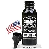 Black Element Tattoo Ink Lining Shading Nighthawk Outlining 1oz Bottle