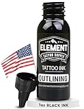 Element Tattoo Supply Black Tattoo Ink Outlines Lining Shading Coloring Tattoos Nighthawk 2oz 4oz 8oz Bottles (1 oz)
