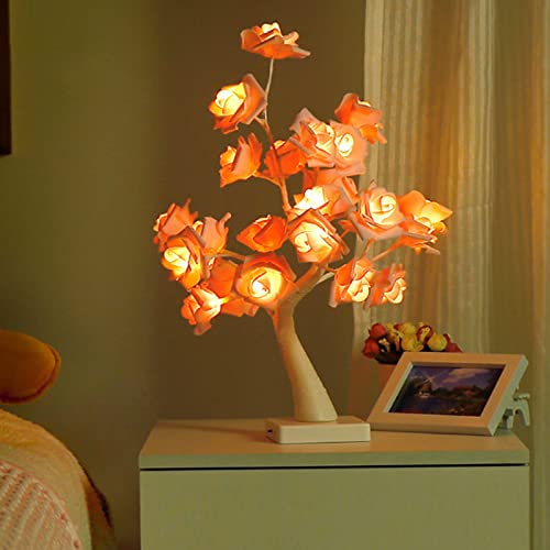 Venbin Led Rose Tree Lamp, Multicolor Rose Lamp Colors Desk Tree Lamp Valentines Day Gift Wedding Decoration With 24 Warm White Led Lights, Usb/Battery Powered #TOP2