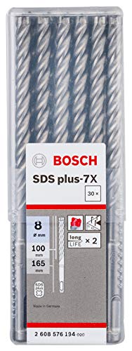 Super Deal Product Bosch 2608576194 Hammer Drill Bit SDS-Plus-7 8mmx6.5In 30 Pcs