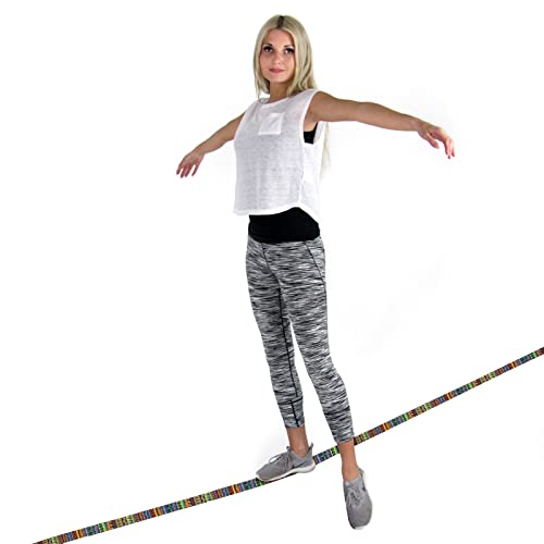 ALPIDEX Slackline Set 15m + osłona drzewa i napinacza grzechotki, odpowiedni dla dzieci początkujących zaawansowanych użytkowników