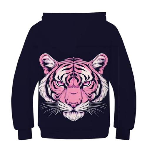 Sweat à capuche tigre pour enfant pull en molleton avec grande poche - 2