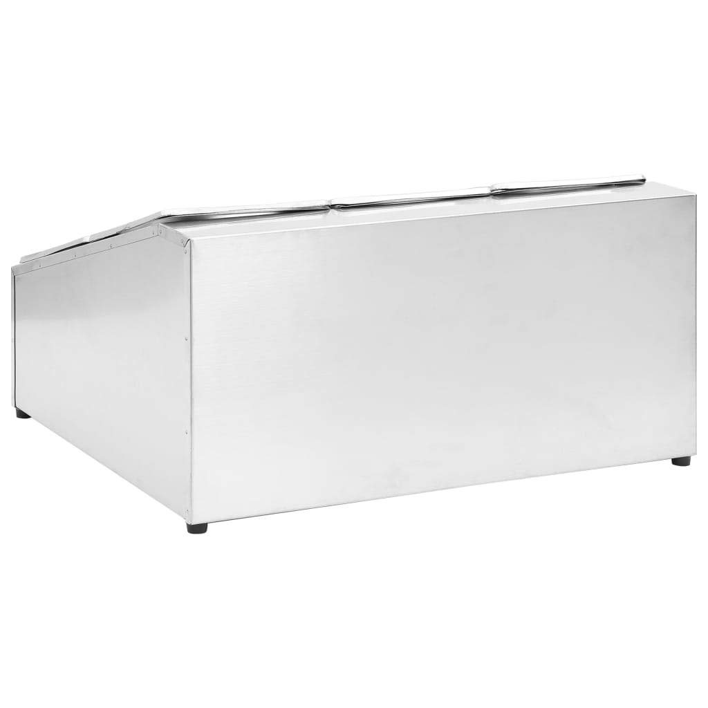 Homgoday Soporte de Bandejas Gastronorm Doble Fila - Acero Inoxidable, 6 Contenedores GN 1/6, Apto Lavavajillas