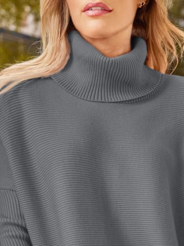 Image of LILLUSORY Womens Turtleneck Oversized Sweaters 2026 Fall Fashion Outfits | Batwing Sleeve, Poncho Cowl Neck, Cozy Knit, Long Pullover, Cute Winter Clothing, Old Money Clothes, Ladies Trendy Tunic