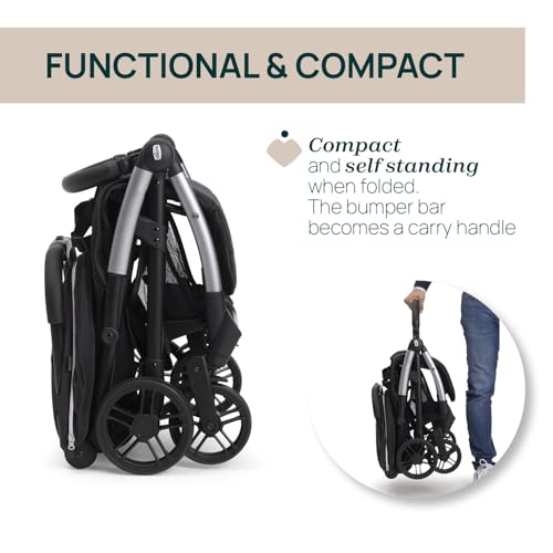 Image of Chicco Goody XPlus Stroller | One-Touch Self-Fold | Padded Seat & Shock-Absorber Wheels | 4 Recline Positions | Adjustable Backrest | Birth to 4 Years | UV50+ Extendable Canopy | Ebony Colour