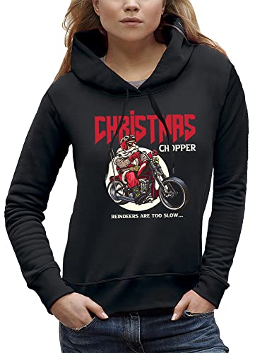 Sweat à capuche Christmas Chopper avec molleton chaud pour femme active