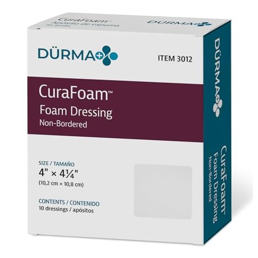 Dynarex Curafoam Lot de 10 pansements en mousse 10 x 10 cm