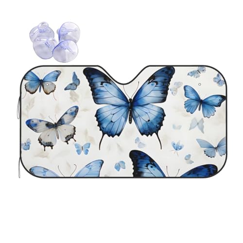 Cubiertas de Parabrisas Mariposa Azul Parasol Ventana Delantera Coche Plegable 70x130cm SUV
