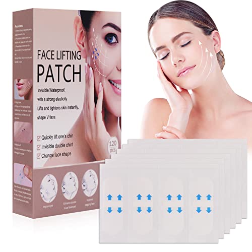 RESHUBO Face Lift Tape, Cinta de Levantamiento Facial, Invisible Lift Adhesivo Facial, Pegatinas de Estiramiento Facial Adhesivos Adelgazantes Faciales Adecuados para Cara, Papada, Cuello, 120 Piezas Cover