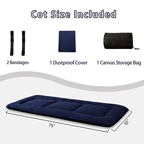 Image of MAXYOYO Cot Japanese Floor Futon Mattress, Single Size Tatami Mat Sleeping Pad Foldable Roll Up Boys Girls Narrow Mattress