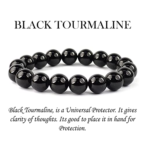 Image of Reiki Crystal Products Certified Natural Crystal Stone Round 10 mm Beads Bracelet for Men and Women | Reiki Charged Gemstone Jewellery Bracelet| Multiple Stone Variants Available